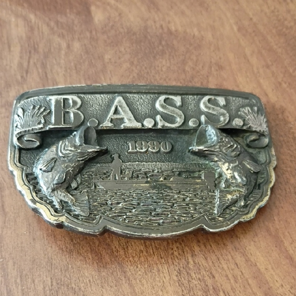 Bass 1990 Belt Buckle with Fish Design
